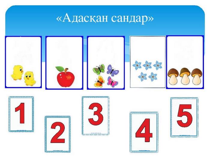 Матм. Сандар. 5 Саны мен цифры. Тапсырмалар. 1-5 Сандар.